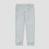 Men's Warm Blue Gingham Linen Pajama Pants