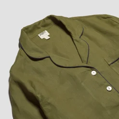 Moss Linen Pajama Shirt