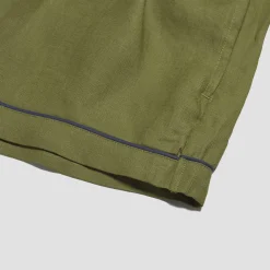 Moss Plain Linen Pajama Shorts Set