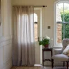 Mushroom Gingham Linen Blend Curtains (Pair)
