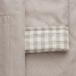Mushroom Gingham Linen Housecoat