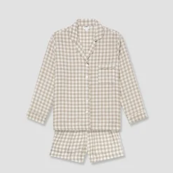 Mushroom Gingham Pajama Shorts Set