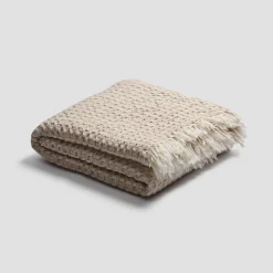 Oat Milk Textured Knit Throw