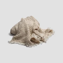 Oat Milk Textured Knit Throw