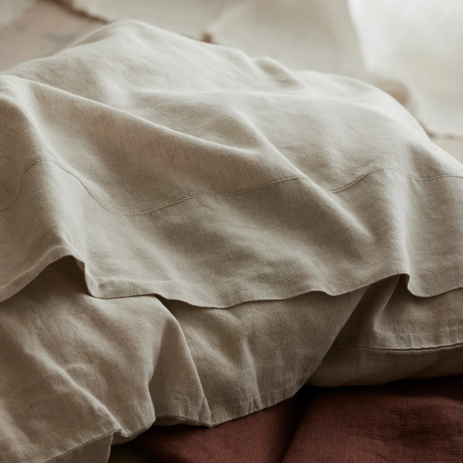 Oatmeal Linen Blend Flat Sheet