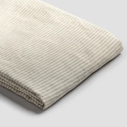 Oatmeal Stripe Linen Blend Duvet Cover