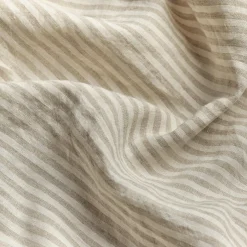 Oatmeal Stripe Linen Blend Duvet Cover