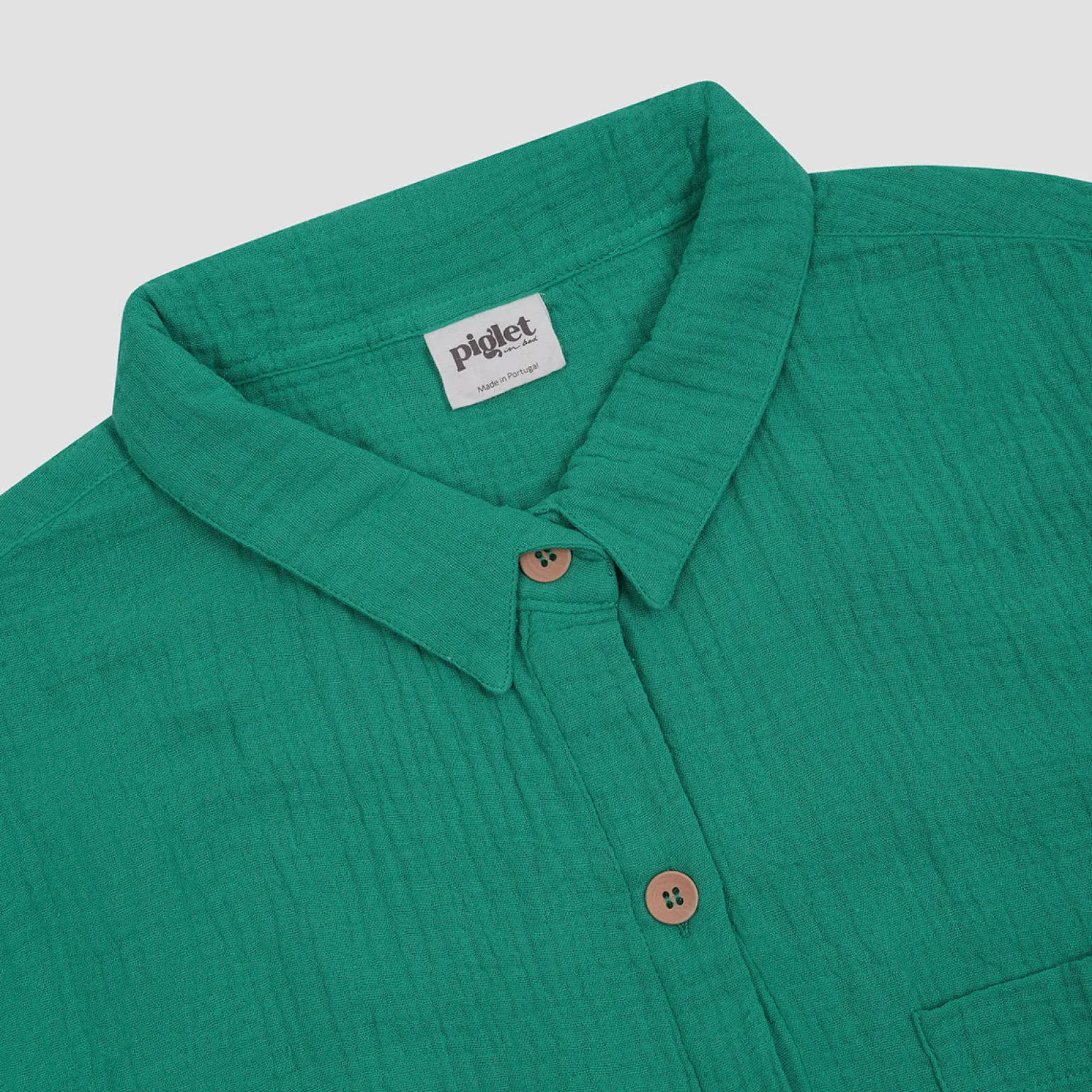 Ocean Green Cotton Gauze Women's Pajama Shorts Set