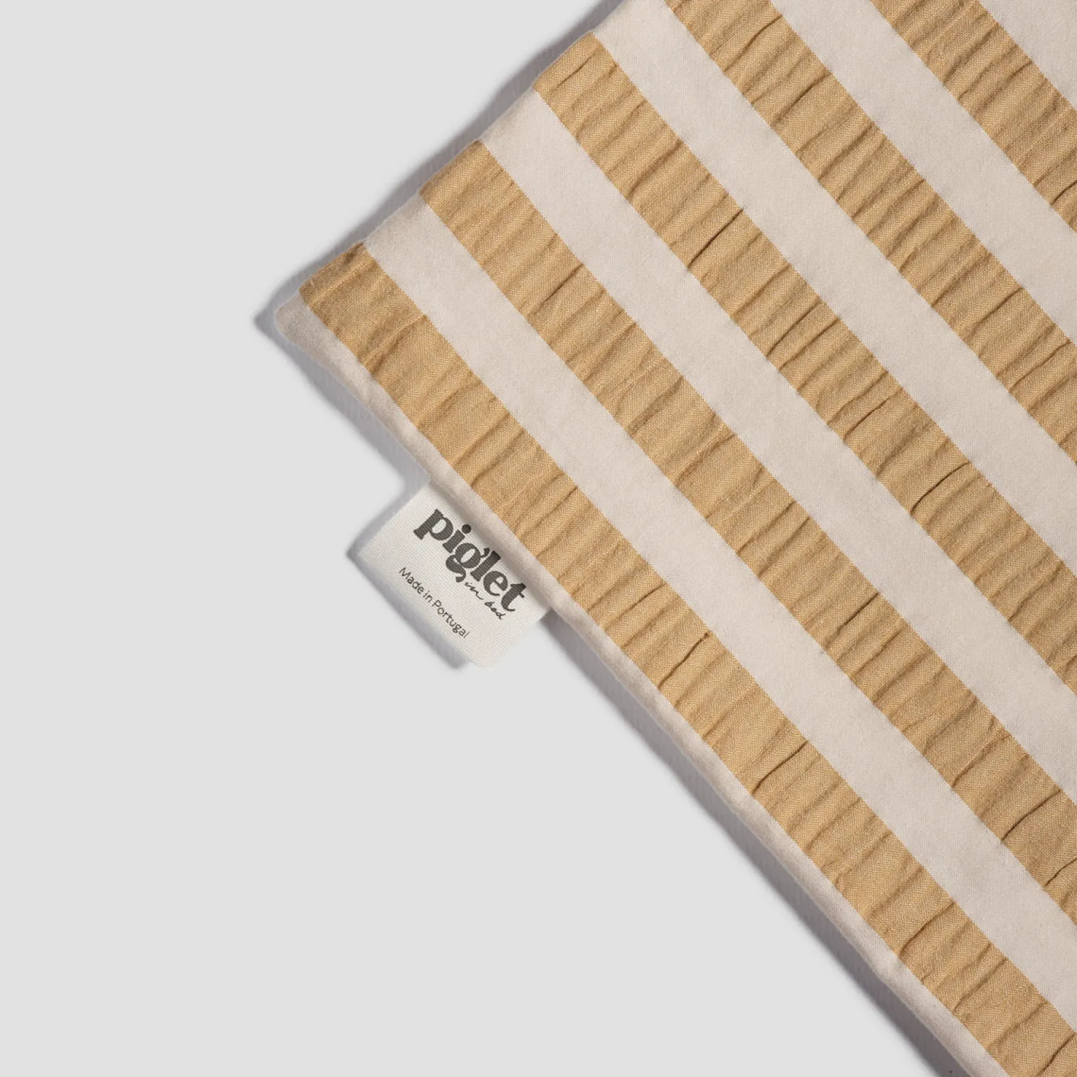 Ochre Seersucker Kids Stripe Cotton Bedding Set