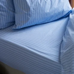 Pale Blue Favorite Shirt Stripe Cotton Fitted Sheet