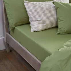 Pear Washed Cotton Percale Fitted Sheet