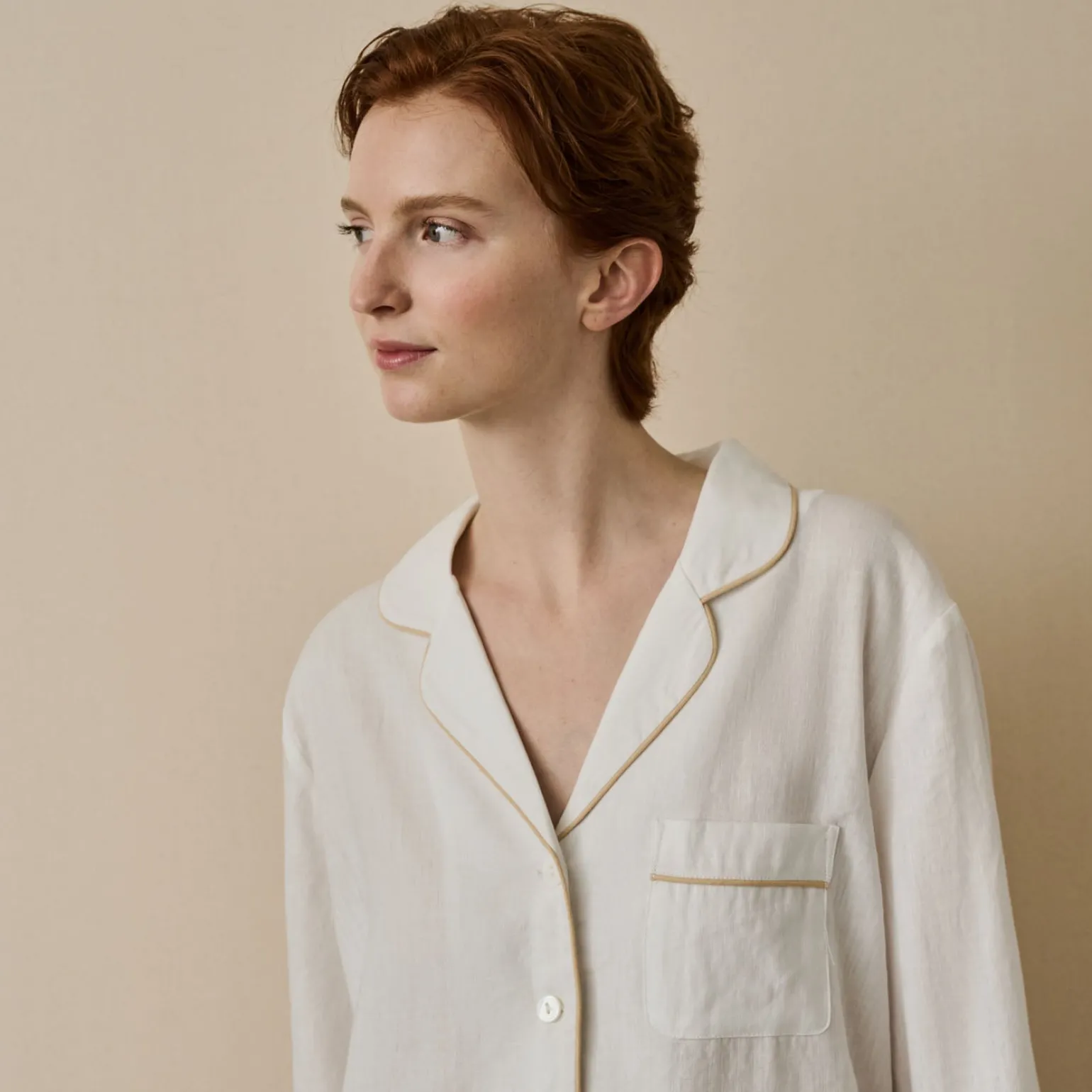Pearl Linen Pajama Shirt