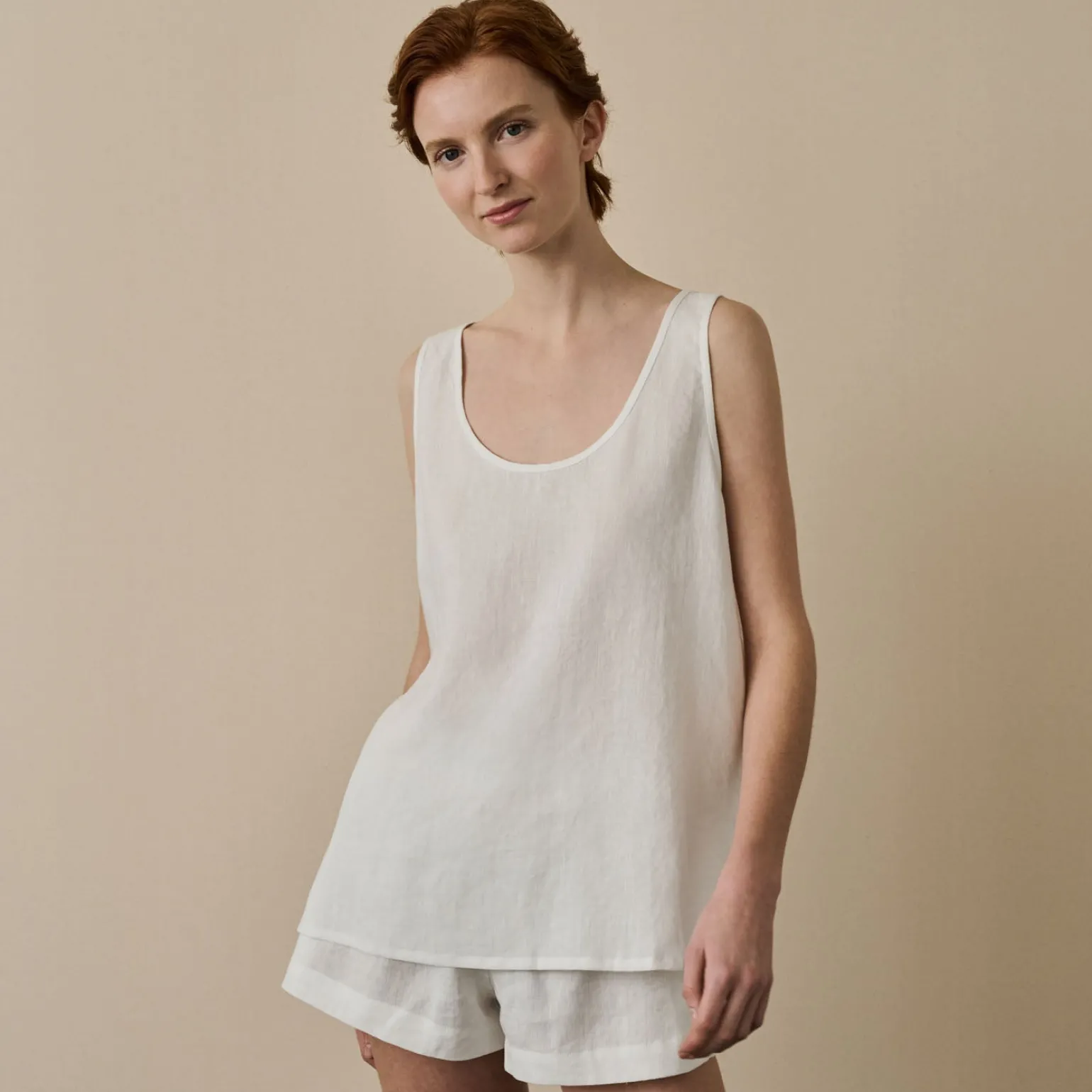 Pearl Linen Tencel Cami Top