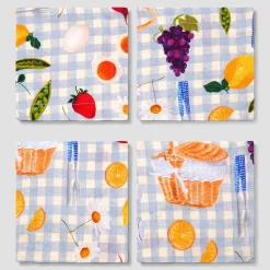 Picnic Alfresco Printed Linen Coasters Set of 4