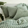 Pine Green Pembroke Stripe Linen Blend Pillowcase (Pair)
