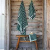 Pine Green Pembroke Stripe Cotton Towels