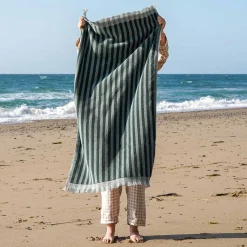 Pine Green Pembroke Stripe Cotton Towels