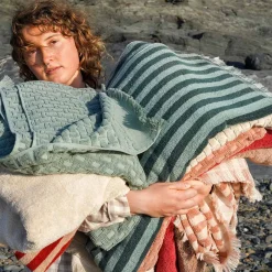 Pine Green Pembroke Stripe Cotton Towels