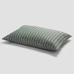 Pine Green Pembroke Stripe Linen Blend Pillowcase (Pair)