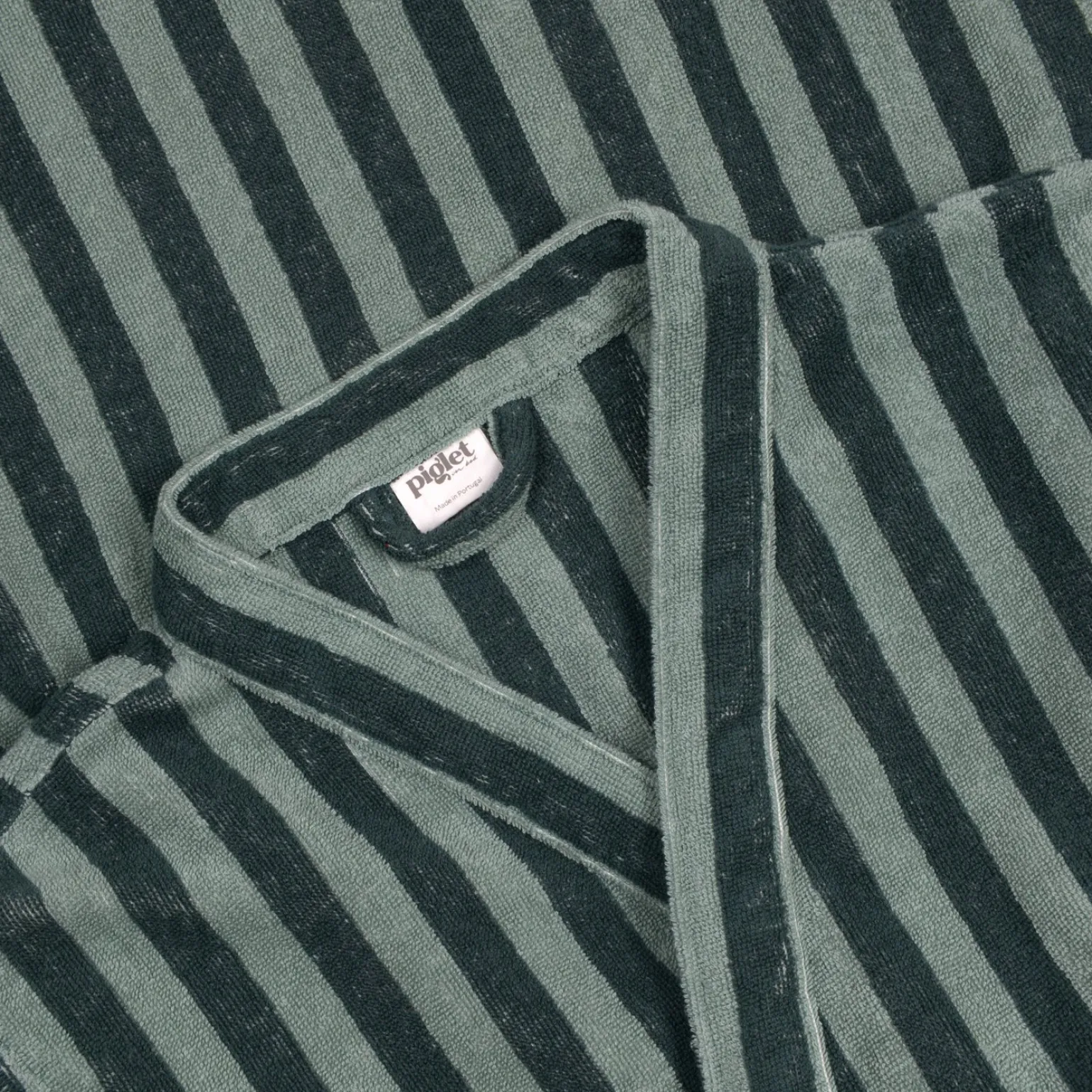 Pine Green Pembroke Stripe Cotton Robe