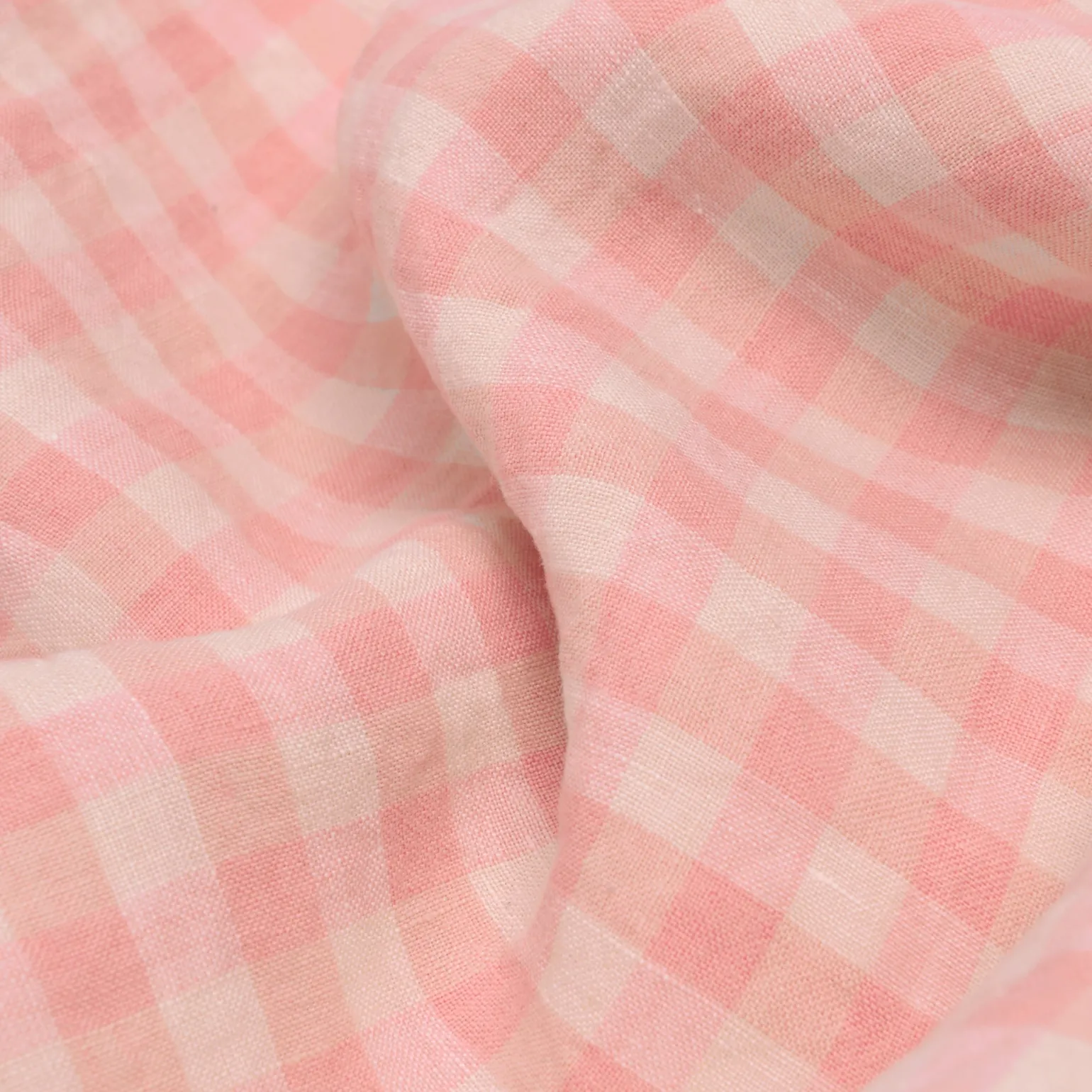 Pink Bloom Gingham 100% Linen Pillowcases (Pair)