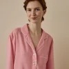 Pink Bloom Linen Pajama Shirt