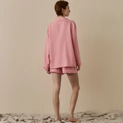 Pink Bloom Linen Pajama Shorts