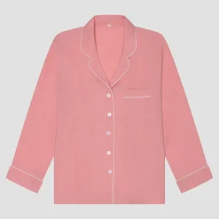 Pink Bloom Linen Pajama Shirt