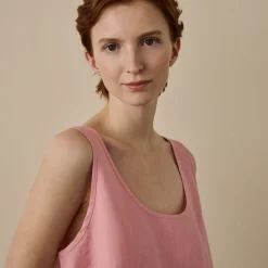 Pink Bloom Linen Tencel Cami Top