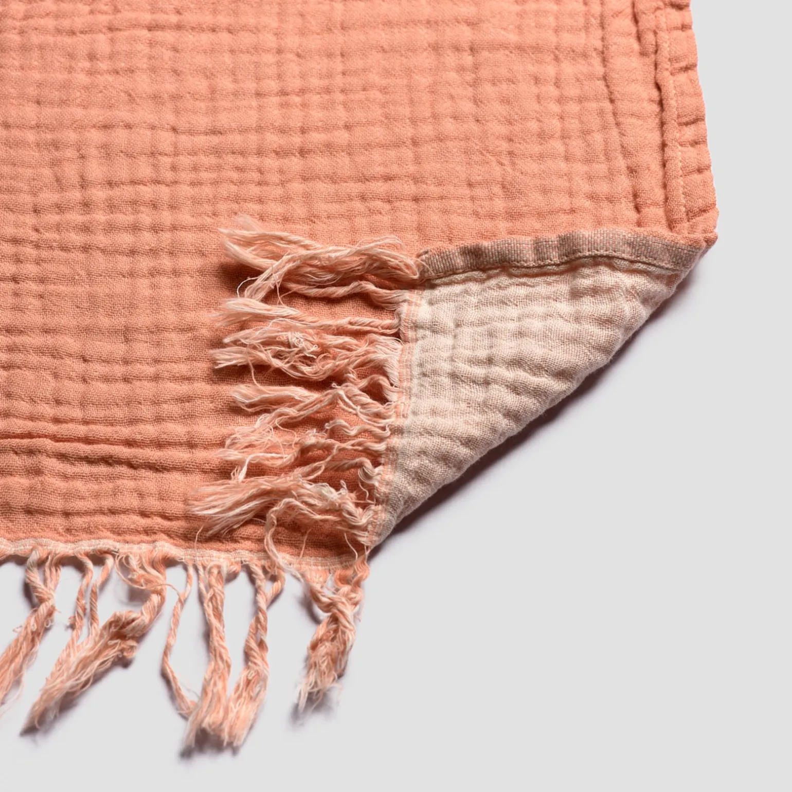 Pink Clay & Birch Textured Cotton Throw