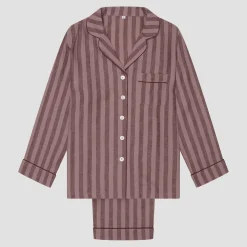 Port & Woodrose Striped Linen Pajama Set