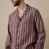 Port Woodrose Striped Linen Tencel Men's Pajama Shirt