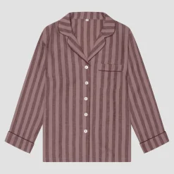 Port Woodrose Striped Linen Tencel Men's Pajama Shirt