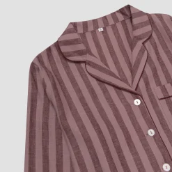Port Woodrose Striped Linen Tencel Men's Pajama Shirt