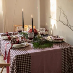 Raspberry Linen Table Runner