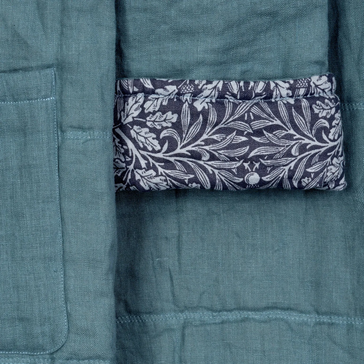 River Wandle Pure Acorn Linen Housecoat