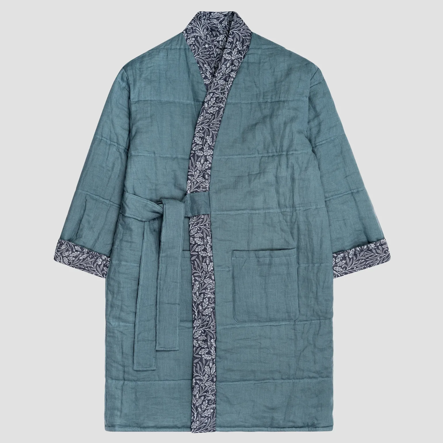 River Wandle Pure Acorn Linen Housecoat