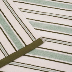 Sage Botanical Green Shoreham Stripe Cotton Mat