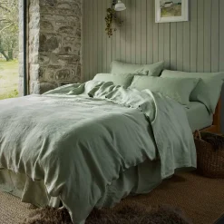 Sage Green 100% Linen Duvet Cover