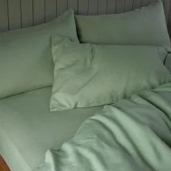 Sage Green 100% Linen Fitted Sheet