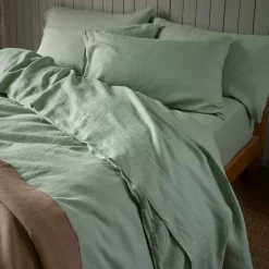 Sage Green 100% Linen Flat Sheet