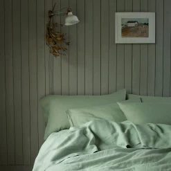 Sage Green 100% Linen Pillowcases (Pair)