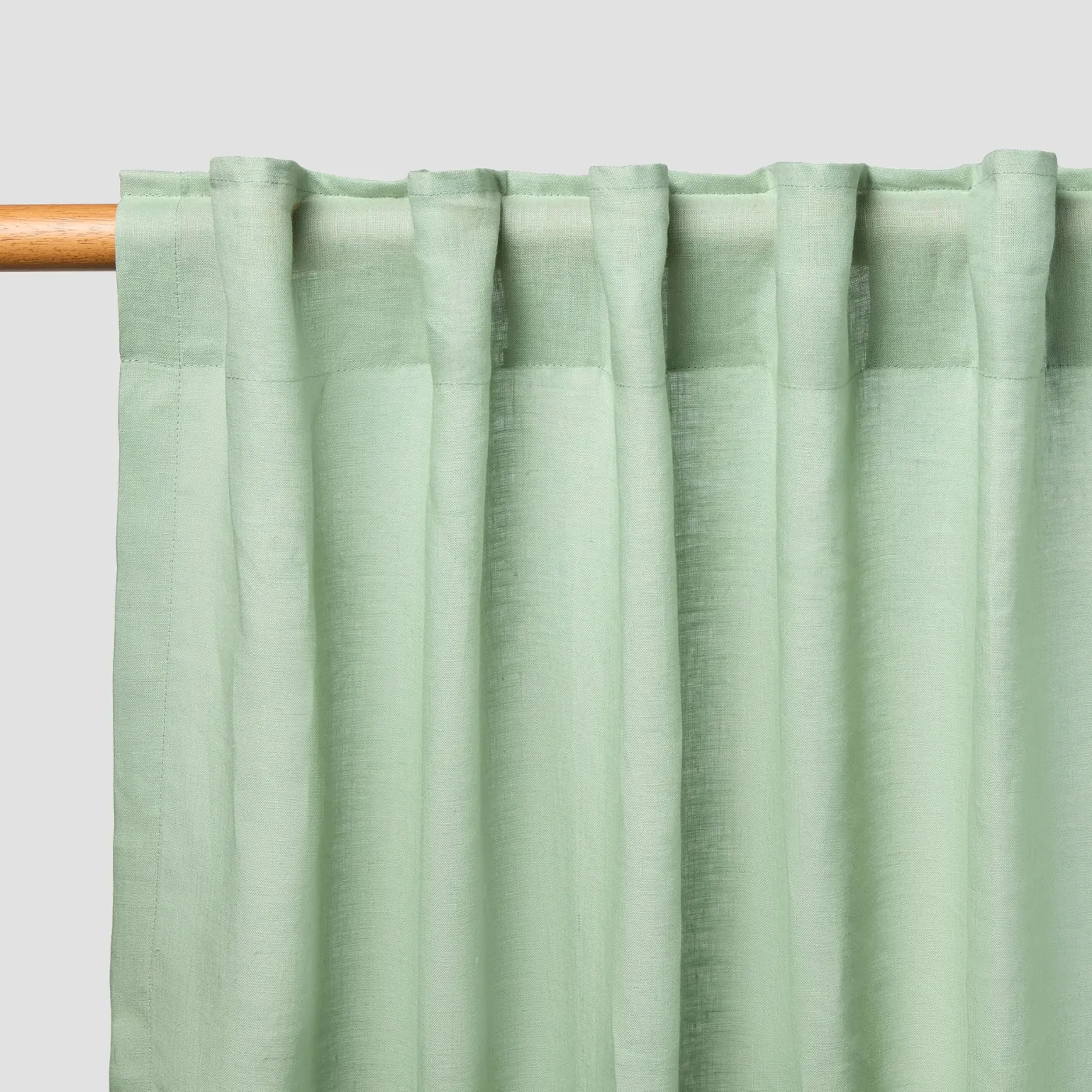 Sage Green Linen Blend Curtain (Pair)