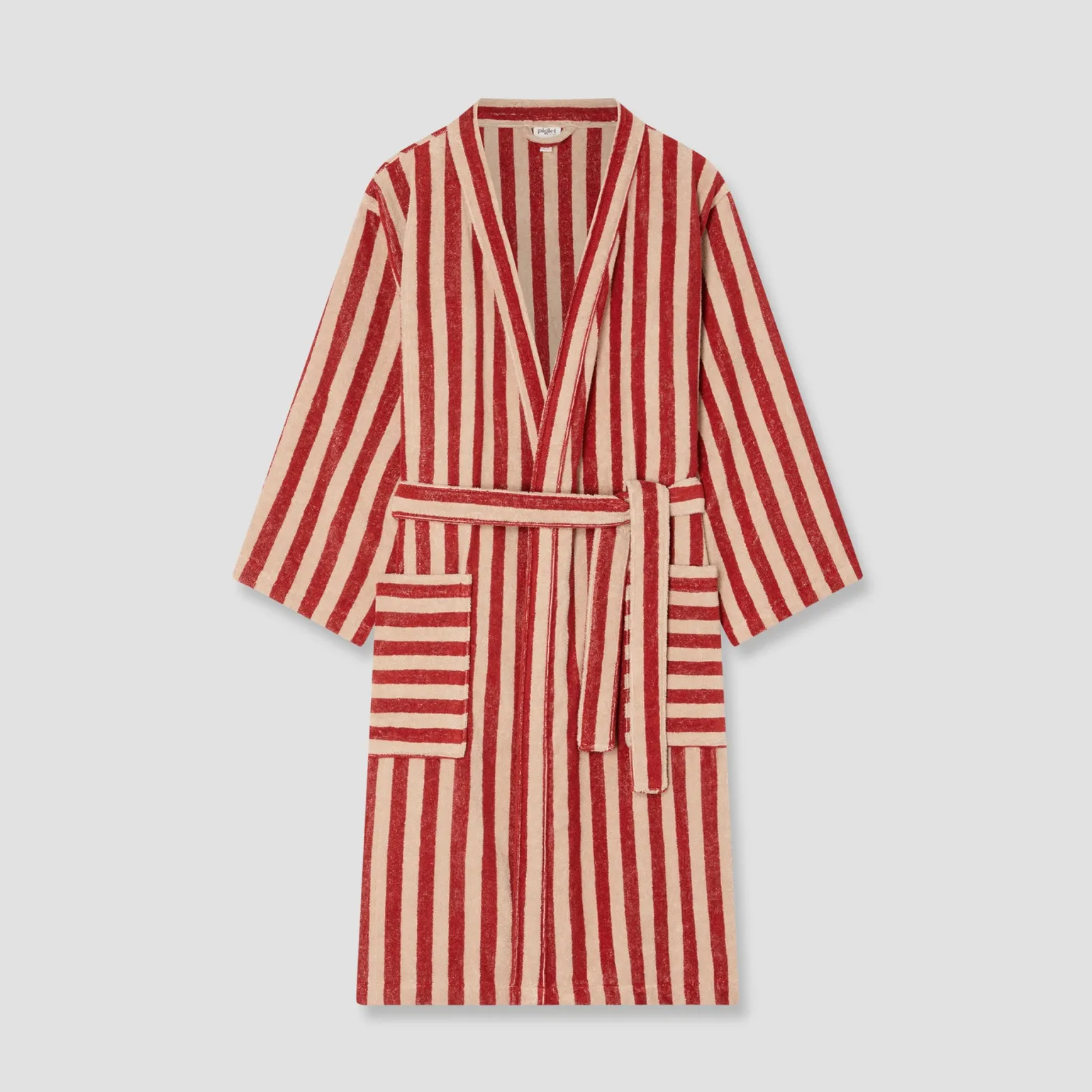 Sandstone Red Pembroke Stripe Cotton Robe