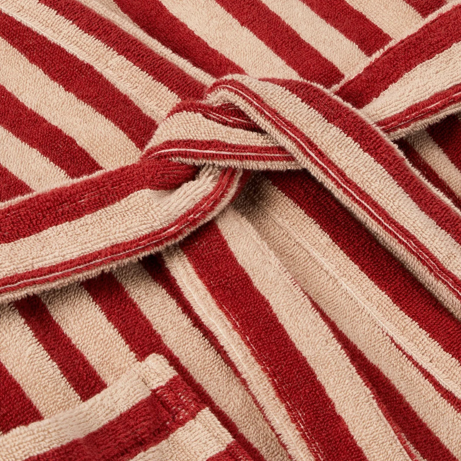 Sandstone Red Pembroke Stripe Cotton Robe