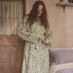 Soft Sage Honeysuckle Linen Robe