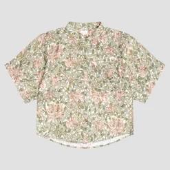 Soft Sage Honeysuckle Linen Women’s Pajama Shorts Set