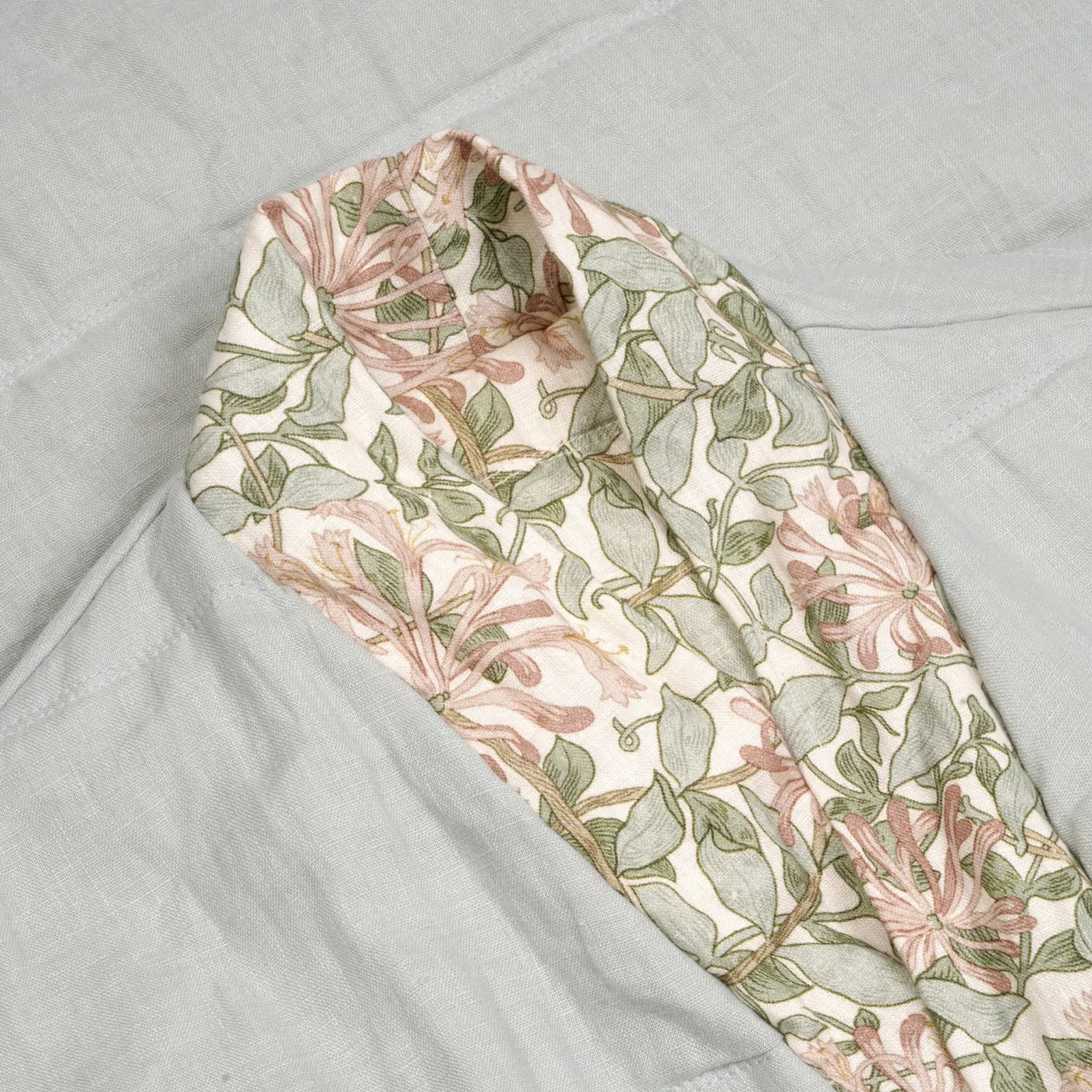 Soft Sage Honeysuckle Linen Housecoat