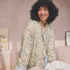 Soft Sage Honeysuckle Linen Housecoat