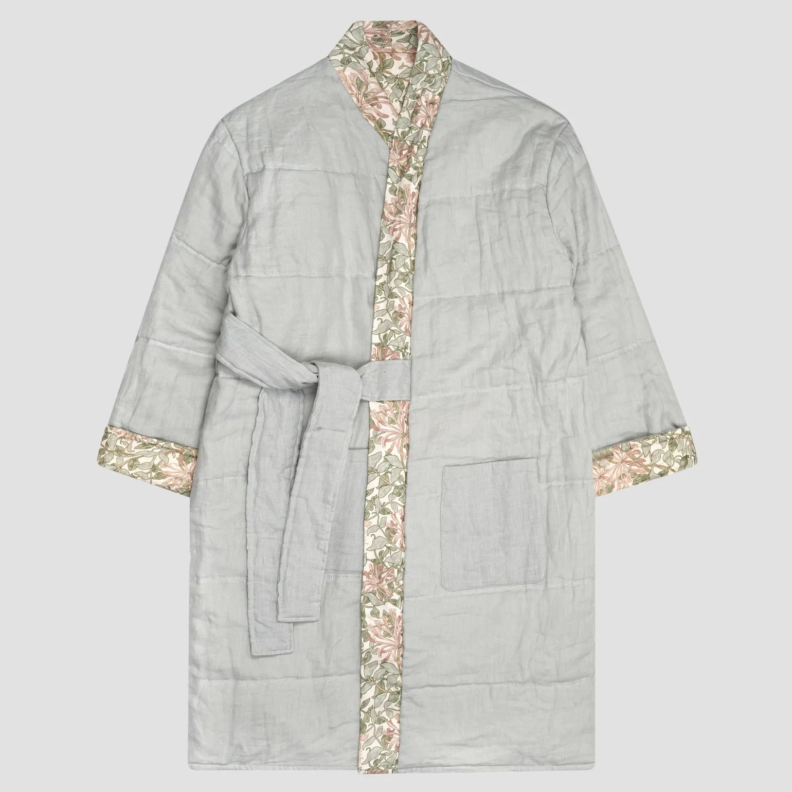 Soft Sage Honeysuckle Linen Housecoat